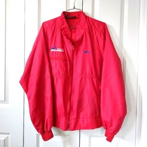 90s Red‎ Indianapolis Speedrome Racing Jacket "Mel" Large Windbreaker Halloween